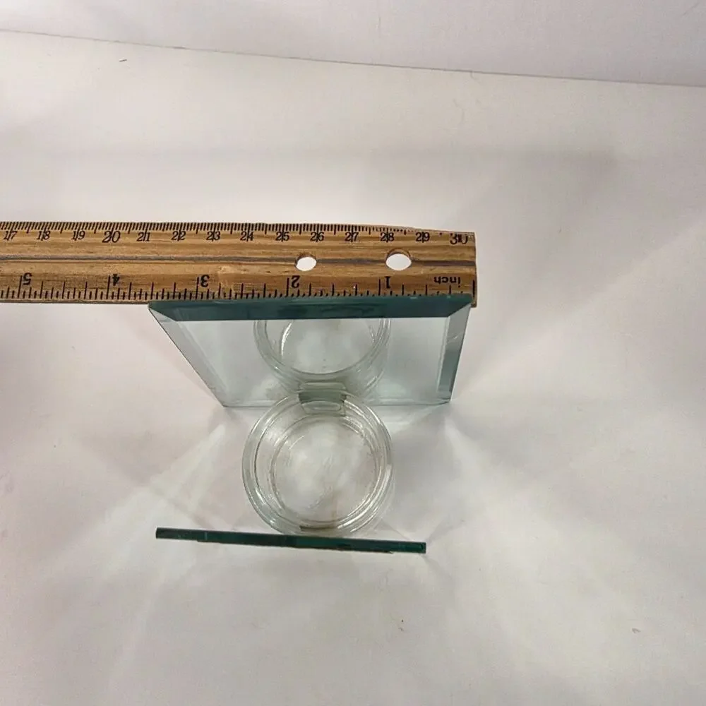 Lighthouse Stained Glass Votive Tea Light Candle Holder Mirror Nautical Decor